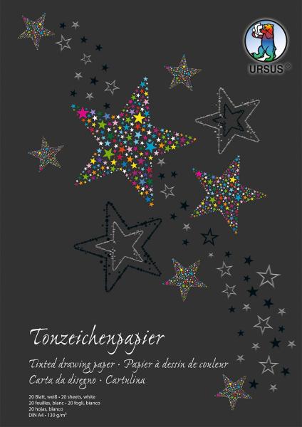 URSUS Tonzeichenpapier-Block A4 2134601SE 130g, weiss 20 Blatt