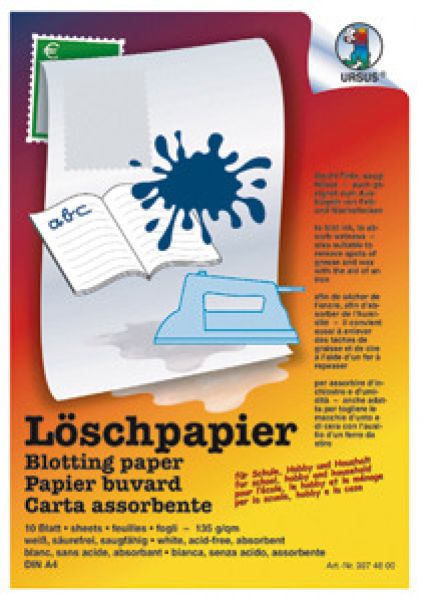 URSUS Löschpapier A4 3974600 135g, weiss 10 Blatt