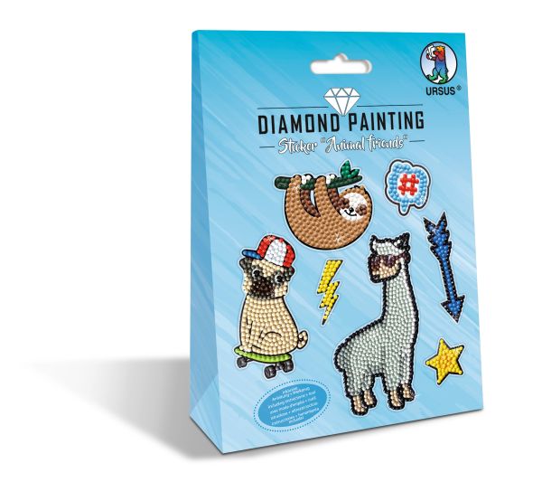 URSUS Diamond Sticker Animal 43500005 10x15cm 2 Bogen