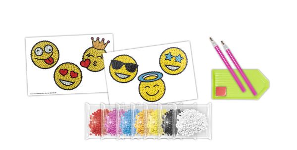 URSUS Diamond Sticker Smileys 43500006 10x15cm 2 Bogen