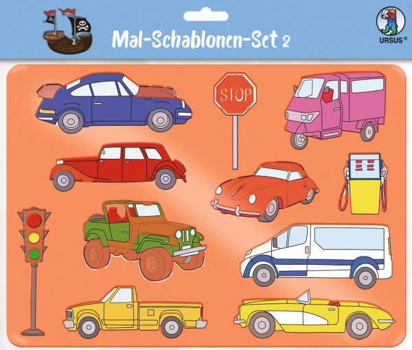 URSUS Schablonen Set 2 Cars 44100002 26.8x18.9x0.2cm 6 Stück