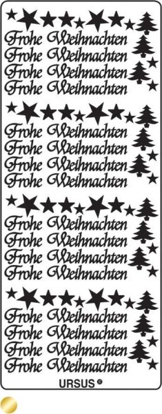 URSUS Kreativ Sticker 59100059 Frohe Weihnachten gold