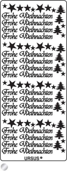 URSUS Kreativ Sticker 59110059 Frohe Weihnachten silber