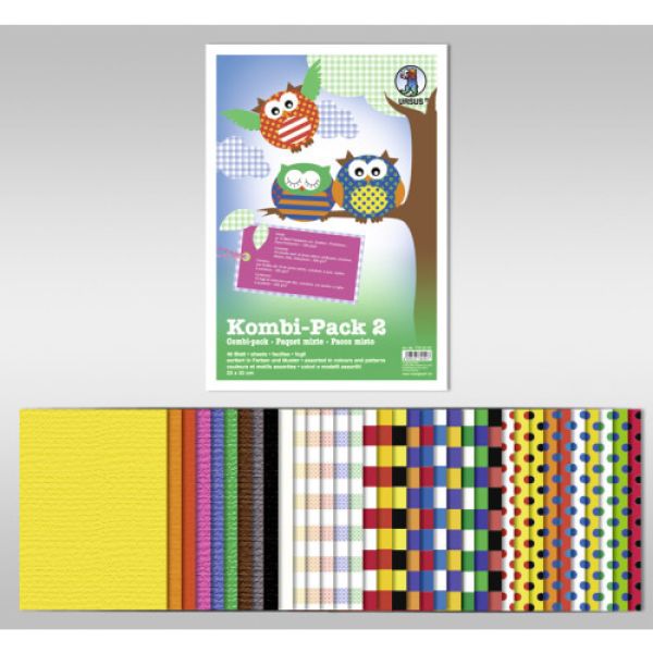 URSUS Papier Kombi-Pack 7780000 23x33cm sortiert