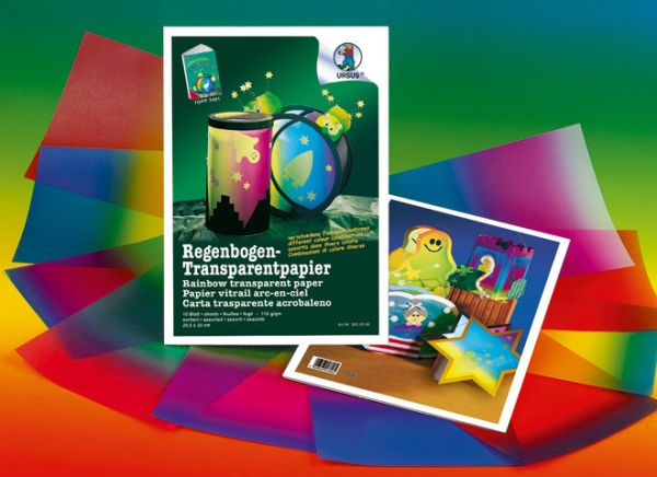 URSUS Regenbogenpapier 20,5x33cm 8000099 115g 10 Blatt