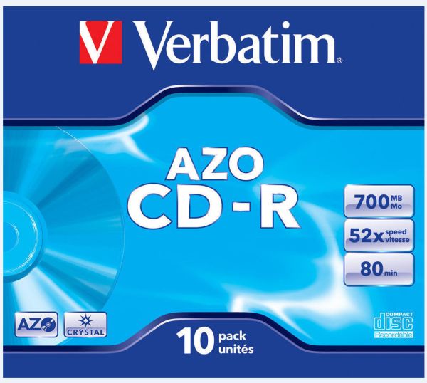 VERBATIM CD-R Jewel 80MIN/700MB 43327 52x crystal 10 Pcs