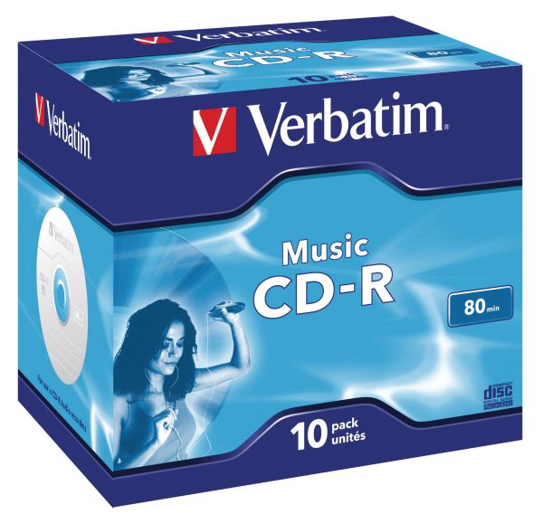 VERBATIM CD-R Jewel 80MIN/700MB 43365 52x Audio 10 Pcs