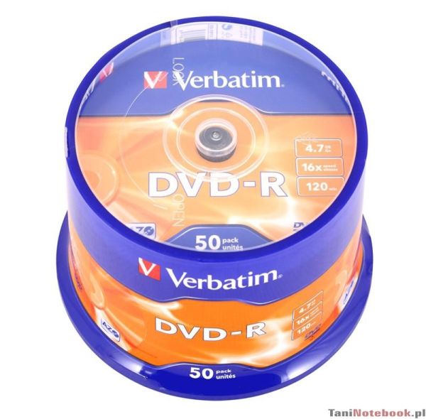 VERBATIM DVD-R Spindle 4.7GB 43548 1-16x 50 Pcs