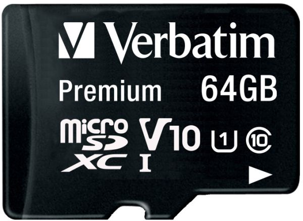 VERBATIM Micro SDXC Card 64GB 44084 with Adapter Class 10. UHS 1