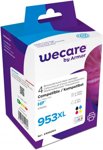 WECARE Tinte 953XL rebuilt CMYBK L0S70AEWE z.HP OJ Pro 8710 53/3x26ml