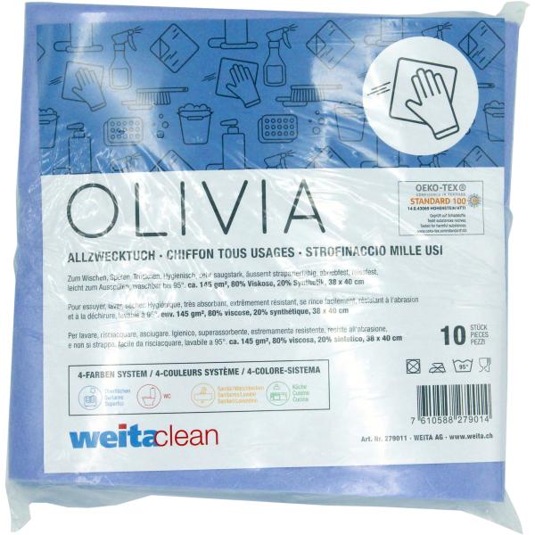 WEITA Allzwecktücher Olivia 38x40cm 279011 blau 10 Stück