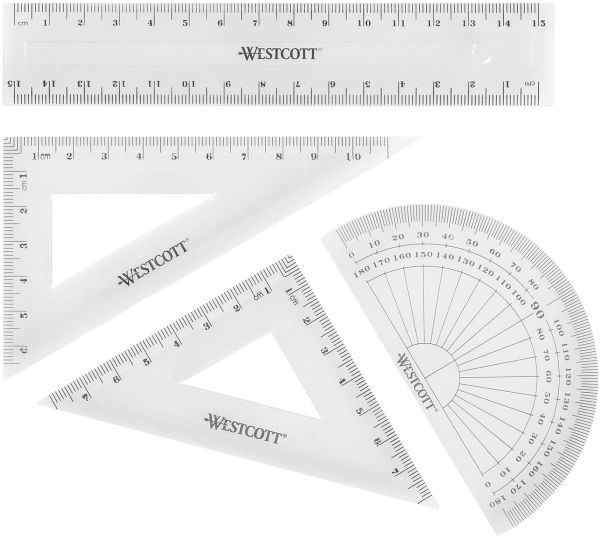 WESTCOTT Geometrie-Set E-1030300 transparent 4-teilig