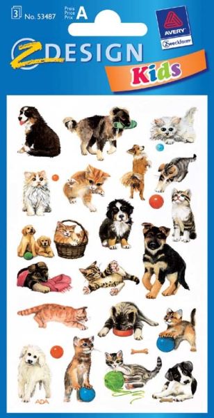 Z-DESIGN Sticker Kids 53487 Hunde/Katzen 3 Stück