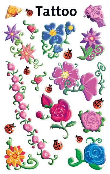 Z-DESIGN Sticker Tattoo 56691 Blumen 3 Stück