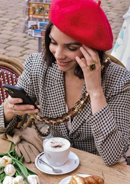 ZANAÉ Phone Necklace Golden Fire 17445 Leopard & Gold animal print