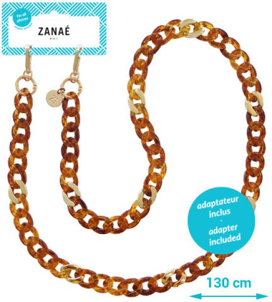 ZANAÉ Phone Necklace Burning Sun 18327 Milky Way brown / gold