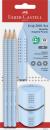 Faber-castell bleistift, radierer, spitzer b 580074 grip set 2001, sky blue - Faber-castell-580074-4005405800749