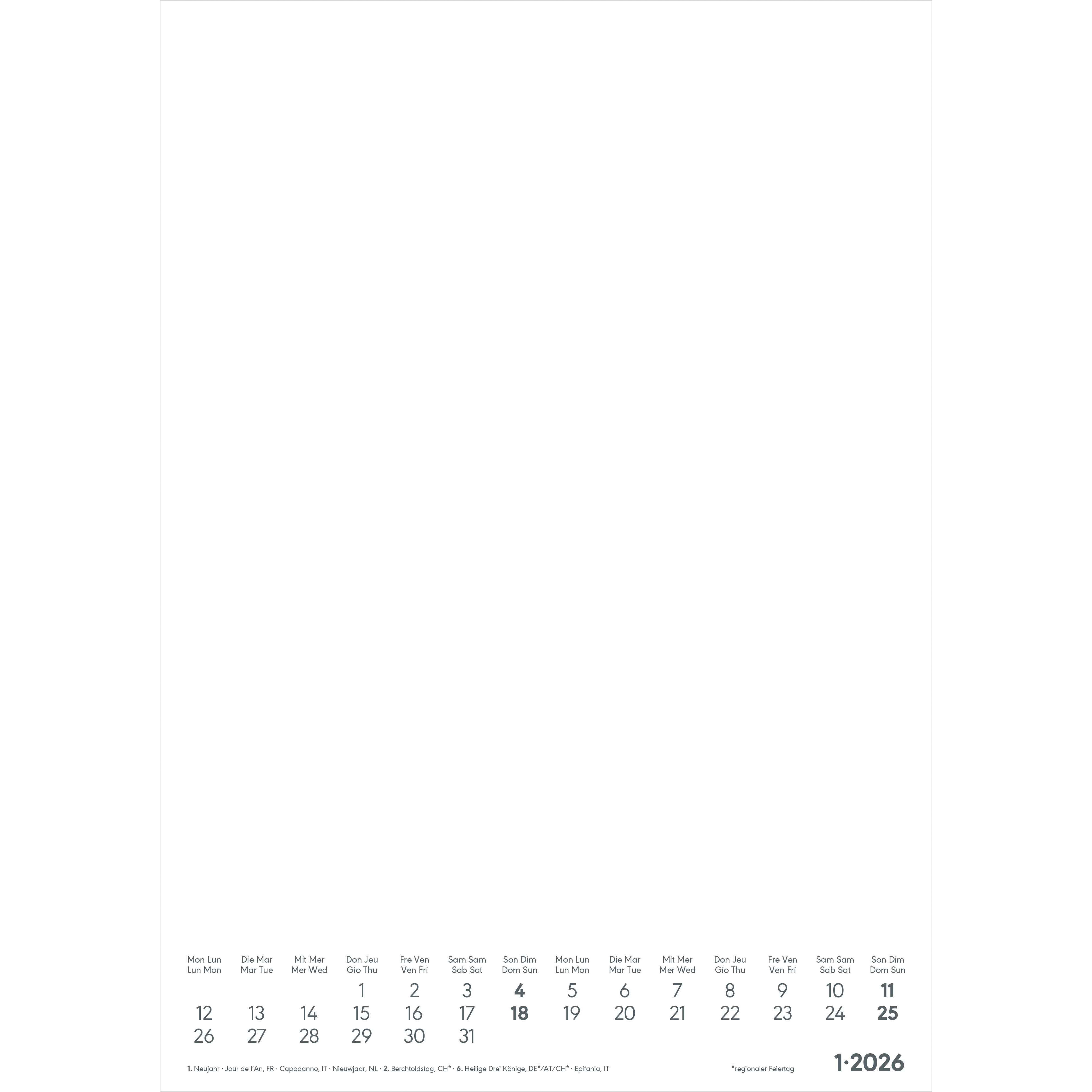 ALPHA EDITION Bastelkalender 2026 160599 1M/1S weiss ML 21x29.7cm