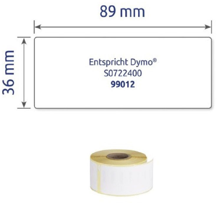 AVERY ZWECKFORM Adress-Etiketten 89x36mm AS0722400 weiss, Rolle 2x260 Stück