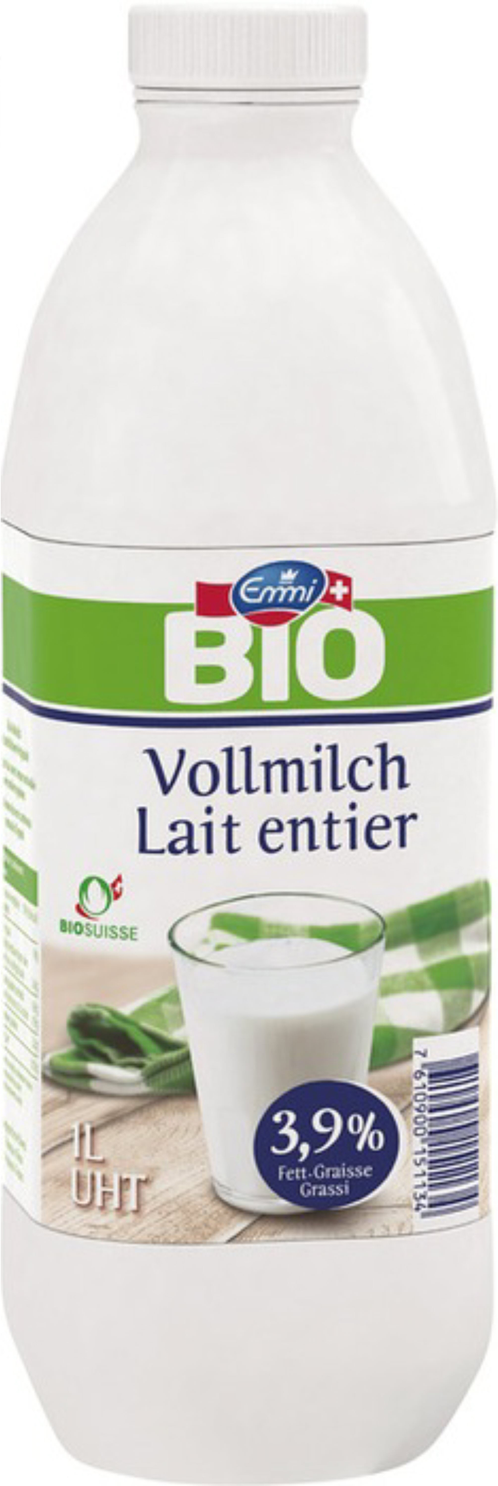 EMMI Bio Vollmilch 3,9%, UHT 1171528 1 l, 6 Stk.