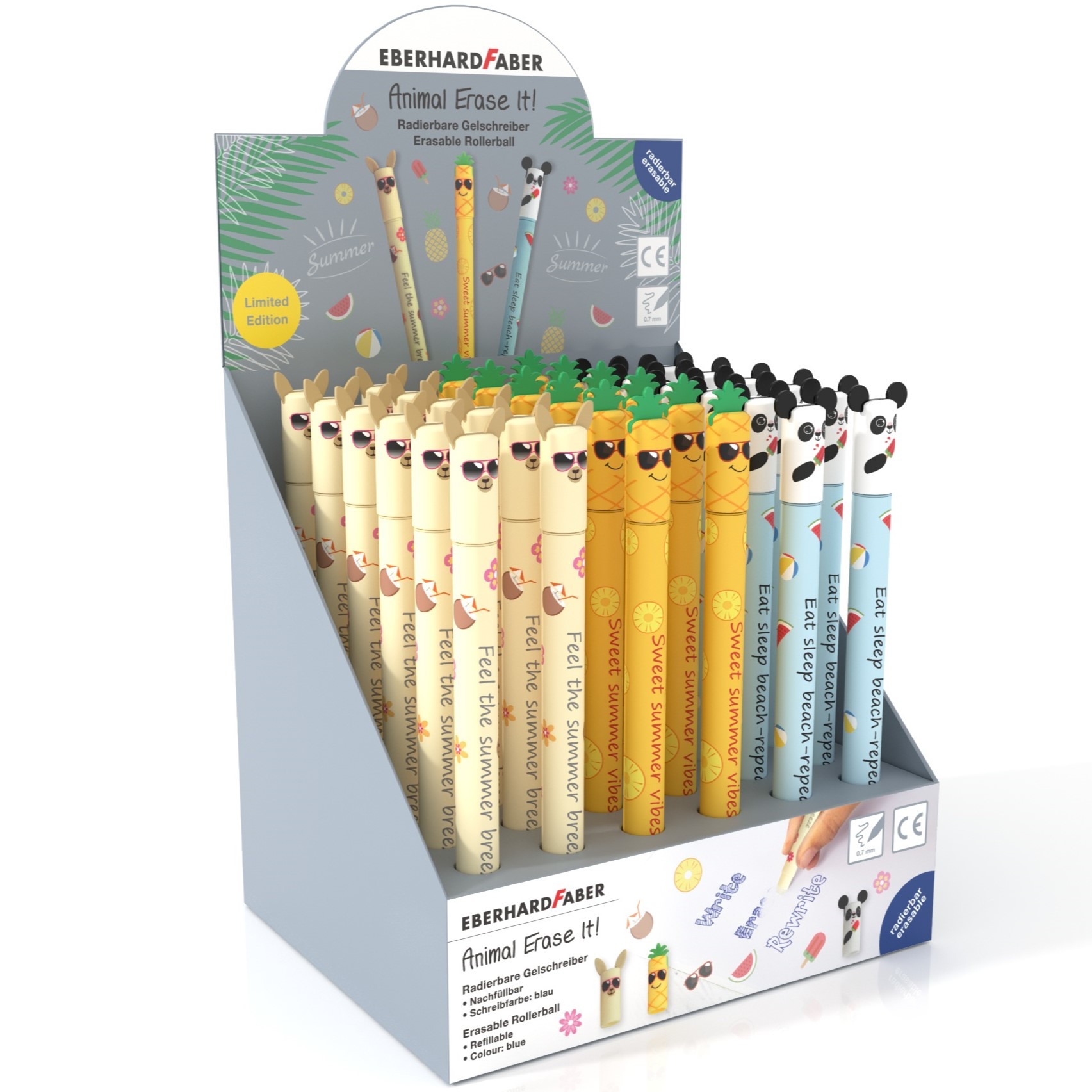 EBERHARD FABER Gelschreiber Erase It Display 560110 Sommer Edition, ass. 36 Stück