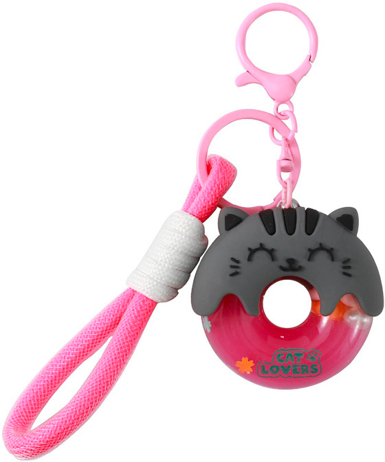 I-TOTAL Schlüsselanhänger Donut XL3067 Grey Cat