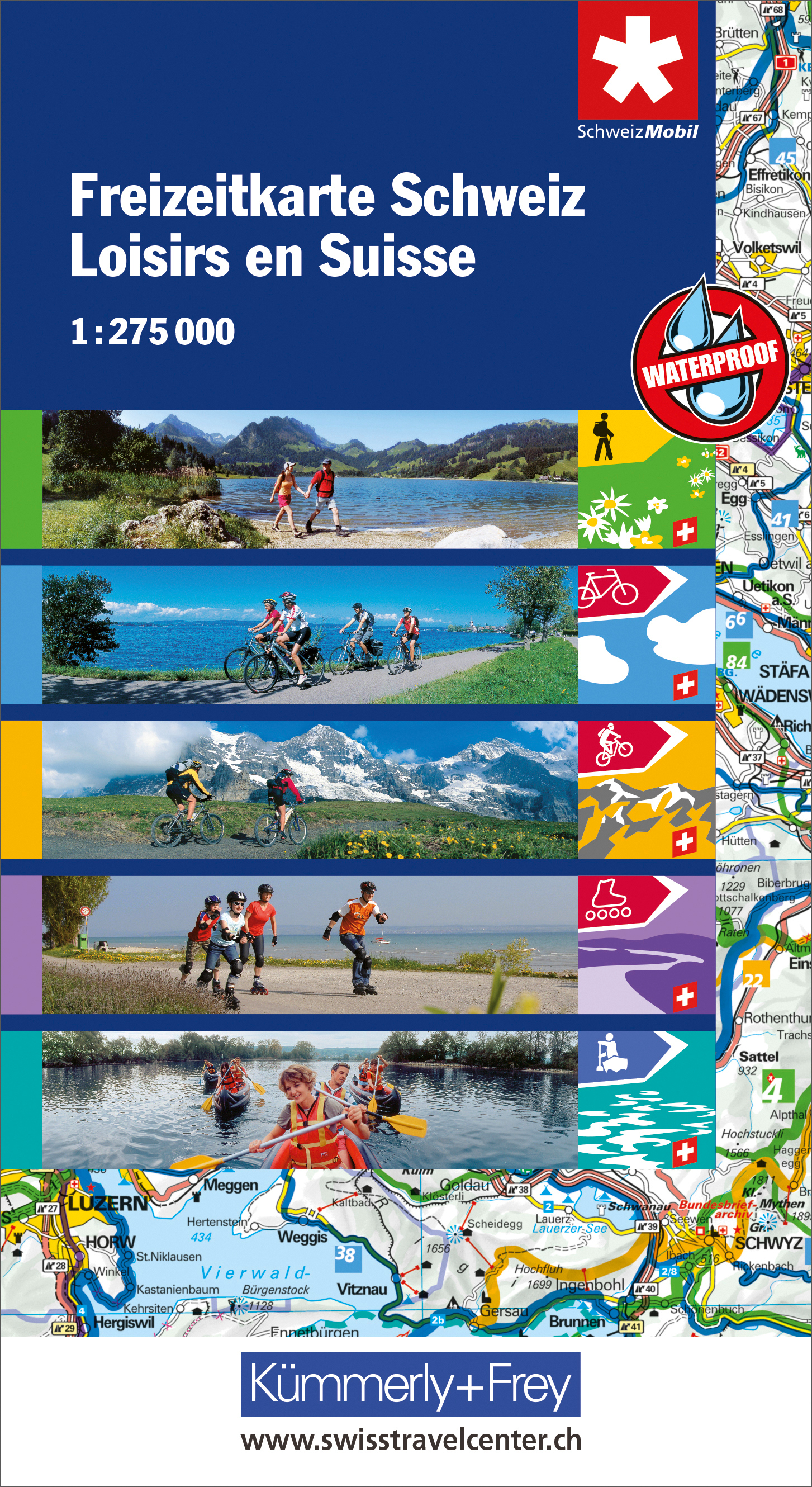 KÜMMERLY+FREY Freizeitkarte 325900359 Schweiz 1:275'000