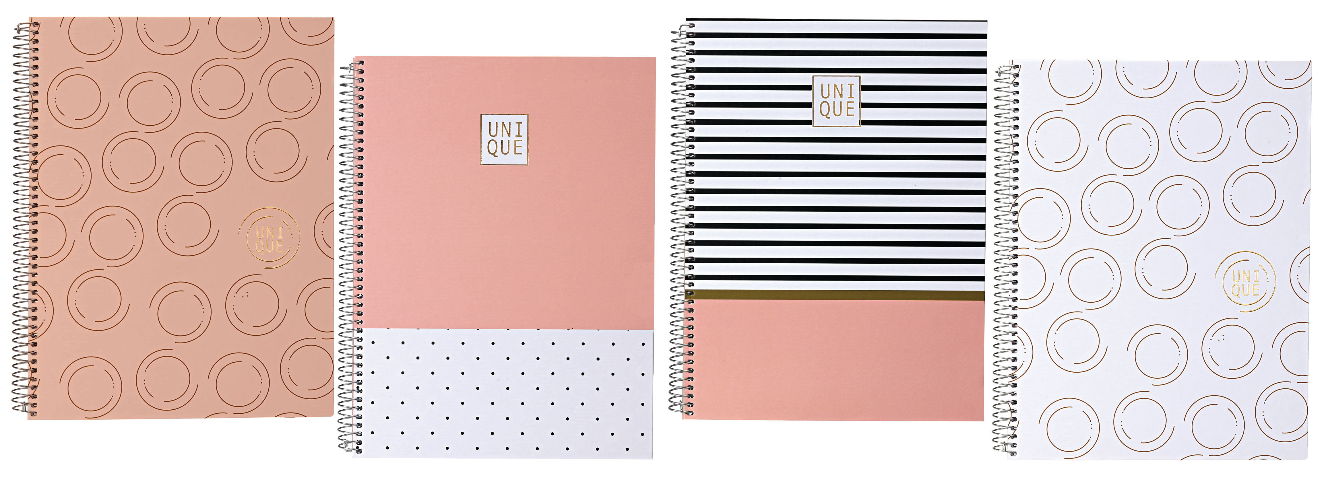 ANCOR Spiralbuch A4 UNIQUE 094916 assort., lines, 90g 80 Bl.