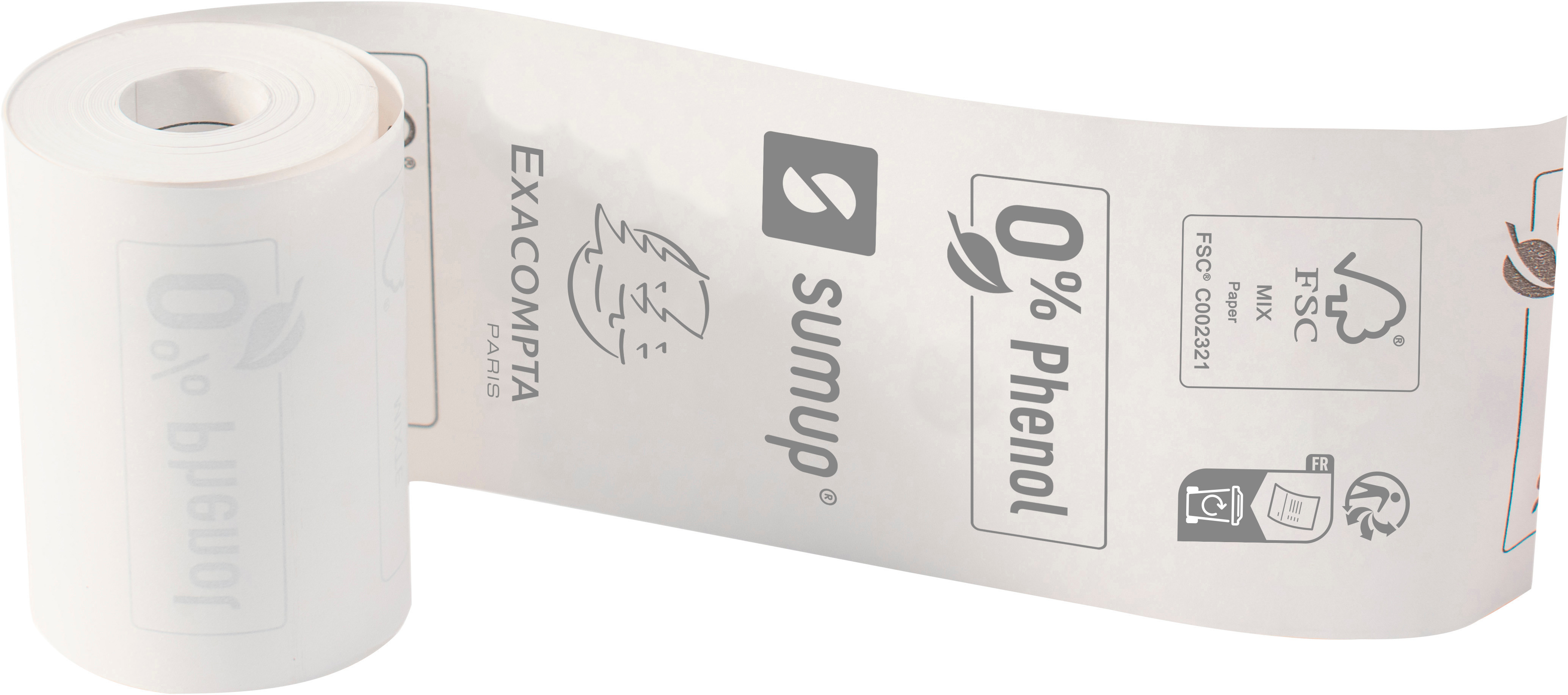EXACOMPTA Rolle Thermo Papier 20 Stk. 40762E 57x30mmx9m für SumUp