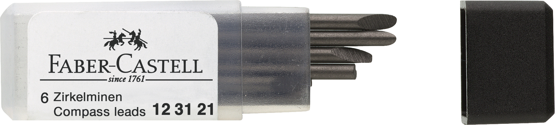 FABER-CASTELL Zirkelminen 25mm 123121 6 Stück, Dose