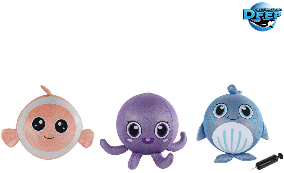 ROOST Aufblasbare Tiere 30cm 660684 mit Pumpe, assortiert