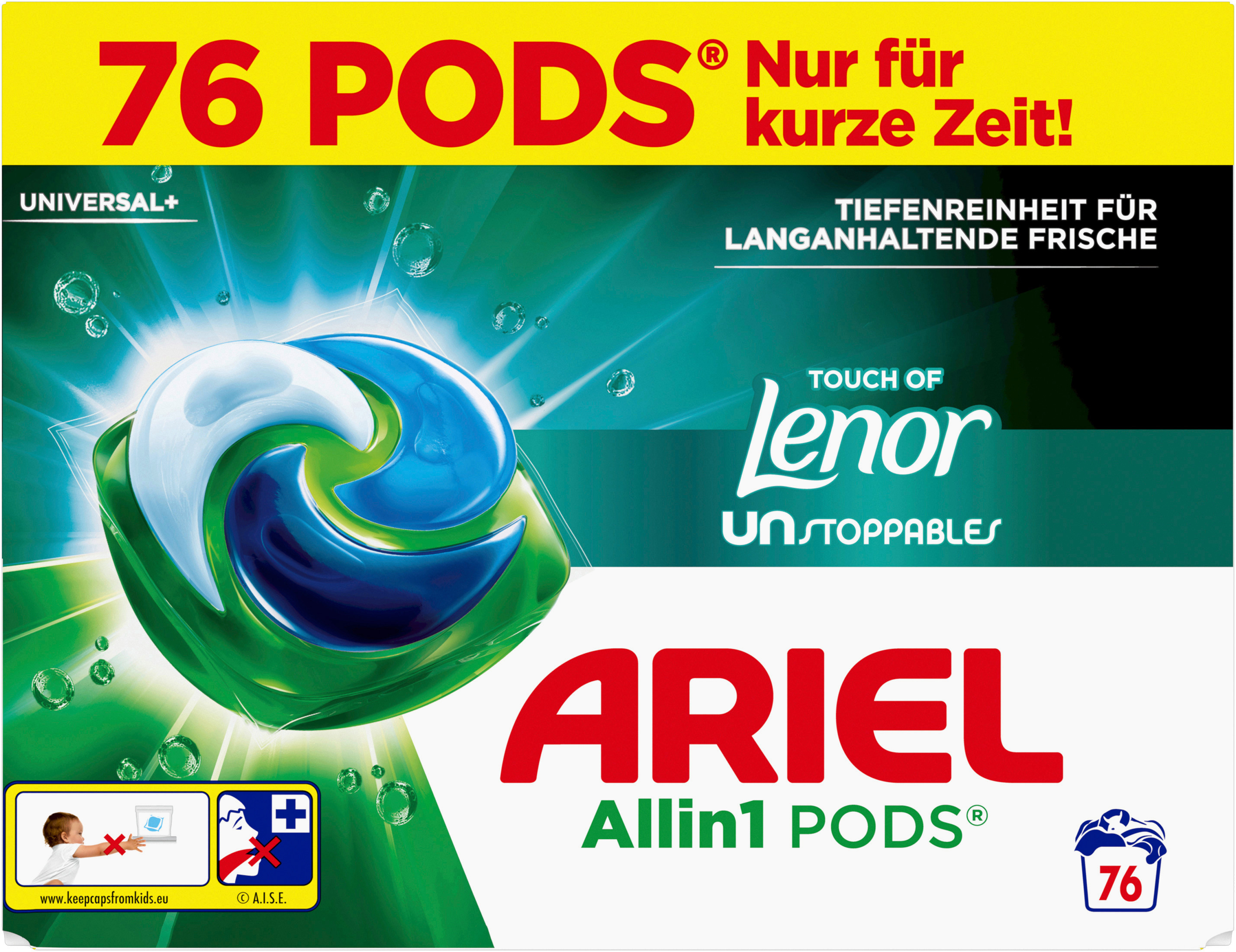 ARIEL Wäsche-Pods Allin1 972035 Touch of Unstoppables 76 Pods