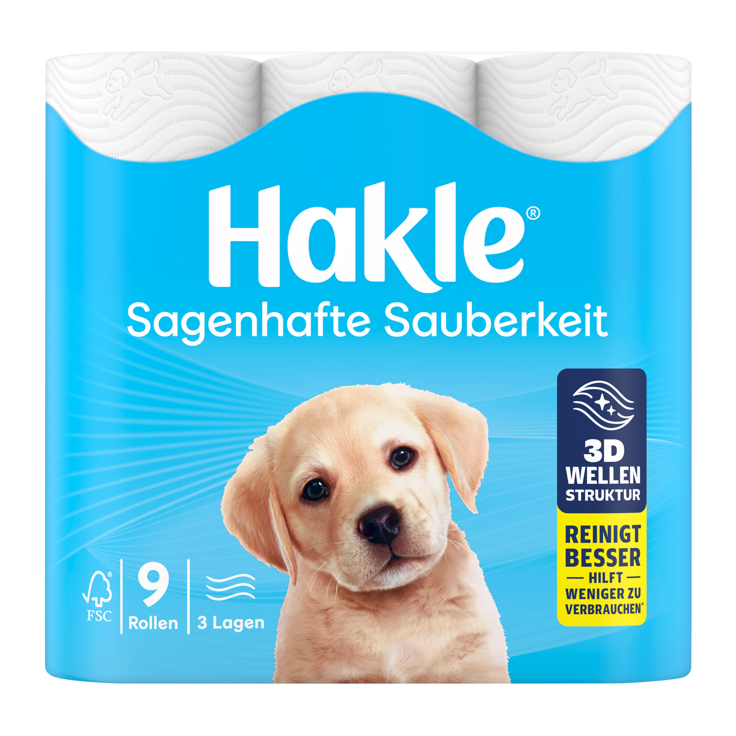 HAKLE Toilettenpapier 4411753 Sagenhafte Sauberkeit 9 Rollen