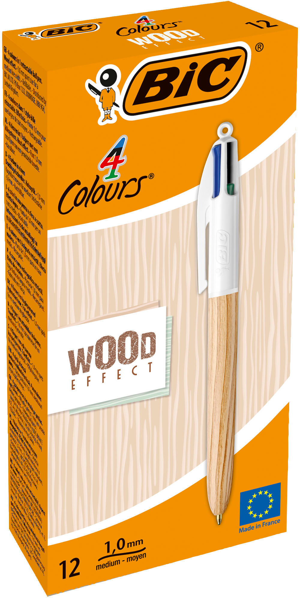 BIC Kugelschreiber 4 Colours 0.4mm 508964 Wood Natural