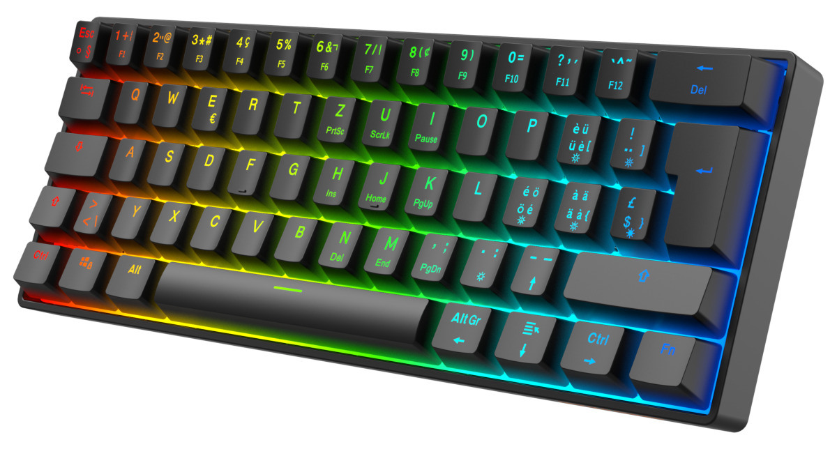 DELTACO Mechanical Keyboard DK470 GAM-175-CH Hot-Swap,KTT Switches,Black