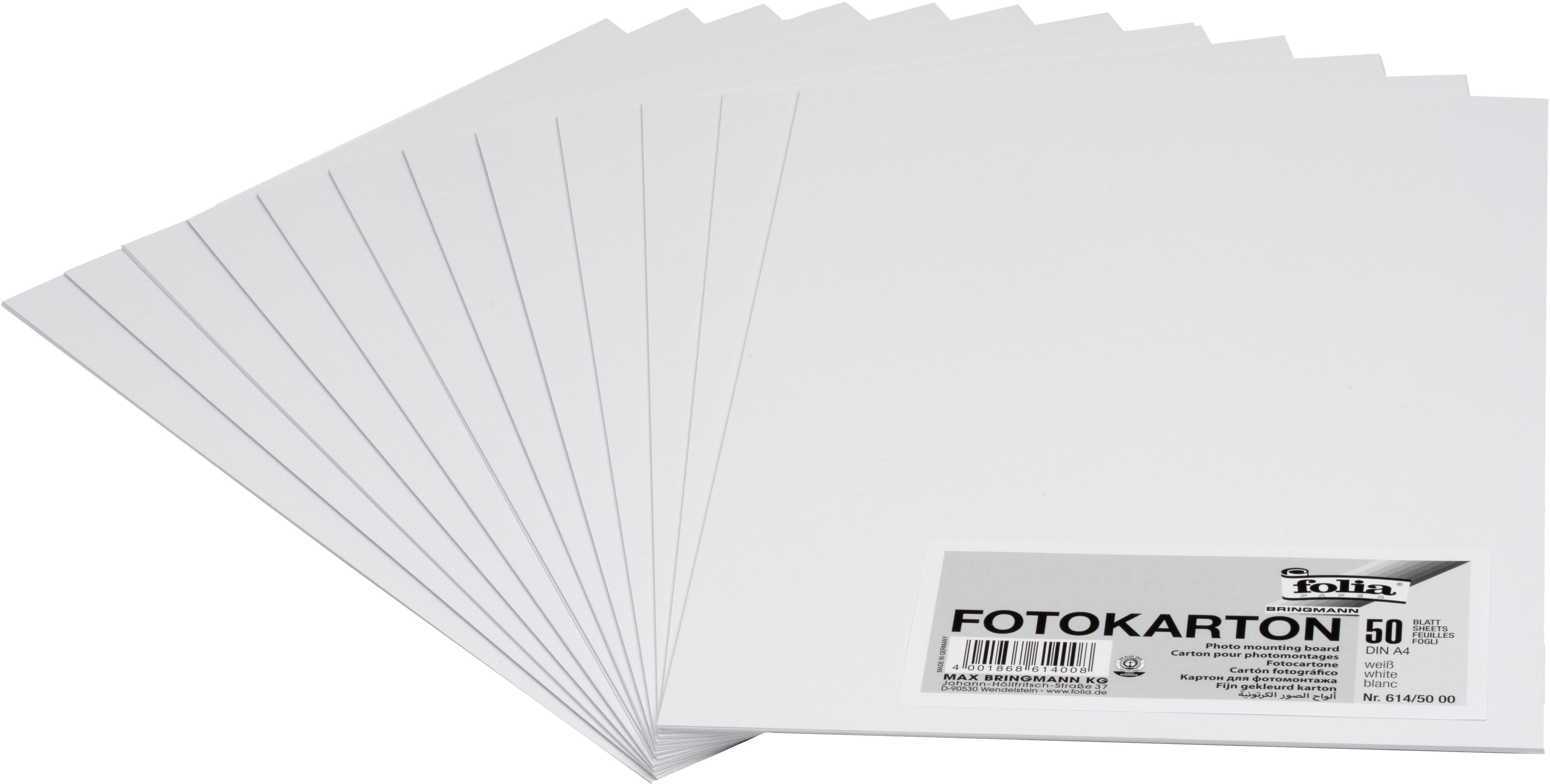 FOLIA Fotokarton A4 614/50 00 300g, weiss 50 Blatt