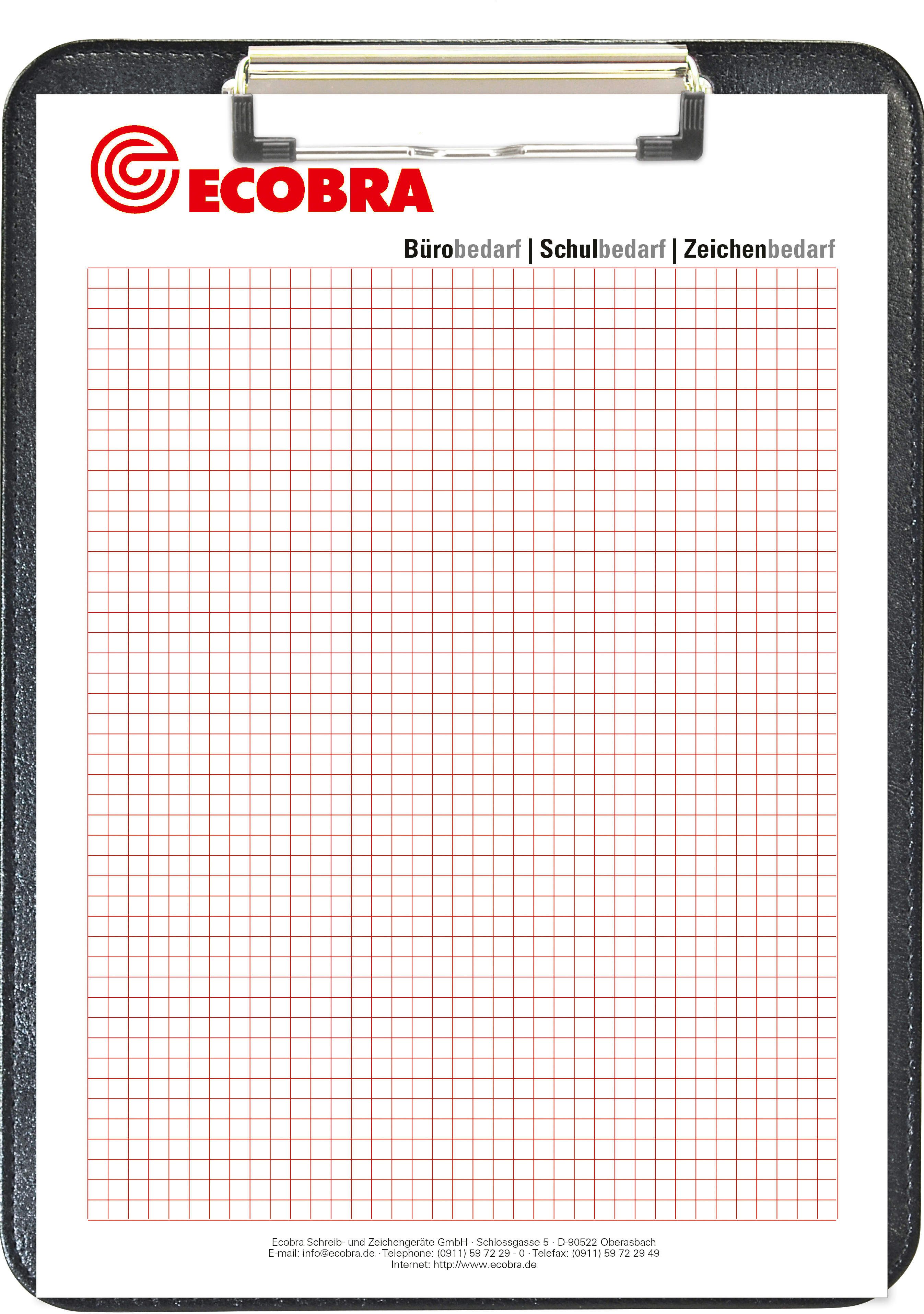 ECOBRA Schreibplatte A4 789250 schwarz Kunstleder hoch