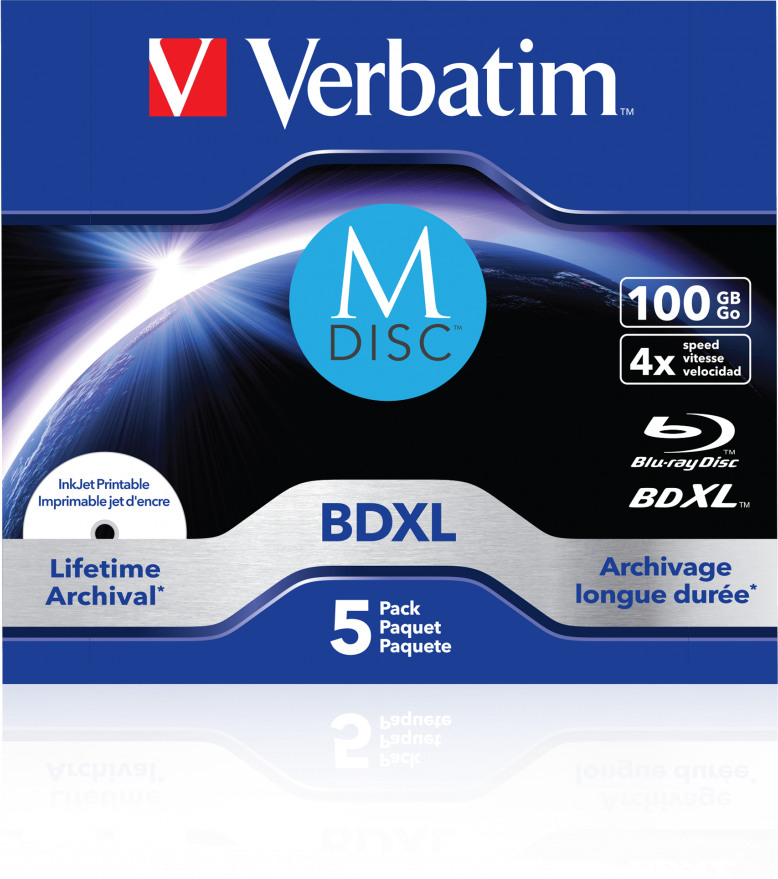 VERBATIM BD-R Jewel 100GB 43834 M-Disc IJ printable 5pcs