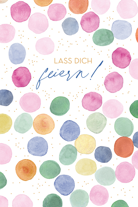 ABC Geburtstagskarte B6 52180 Bunte Konfetti