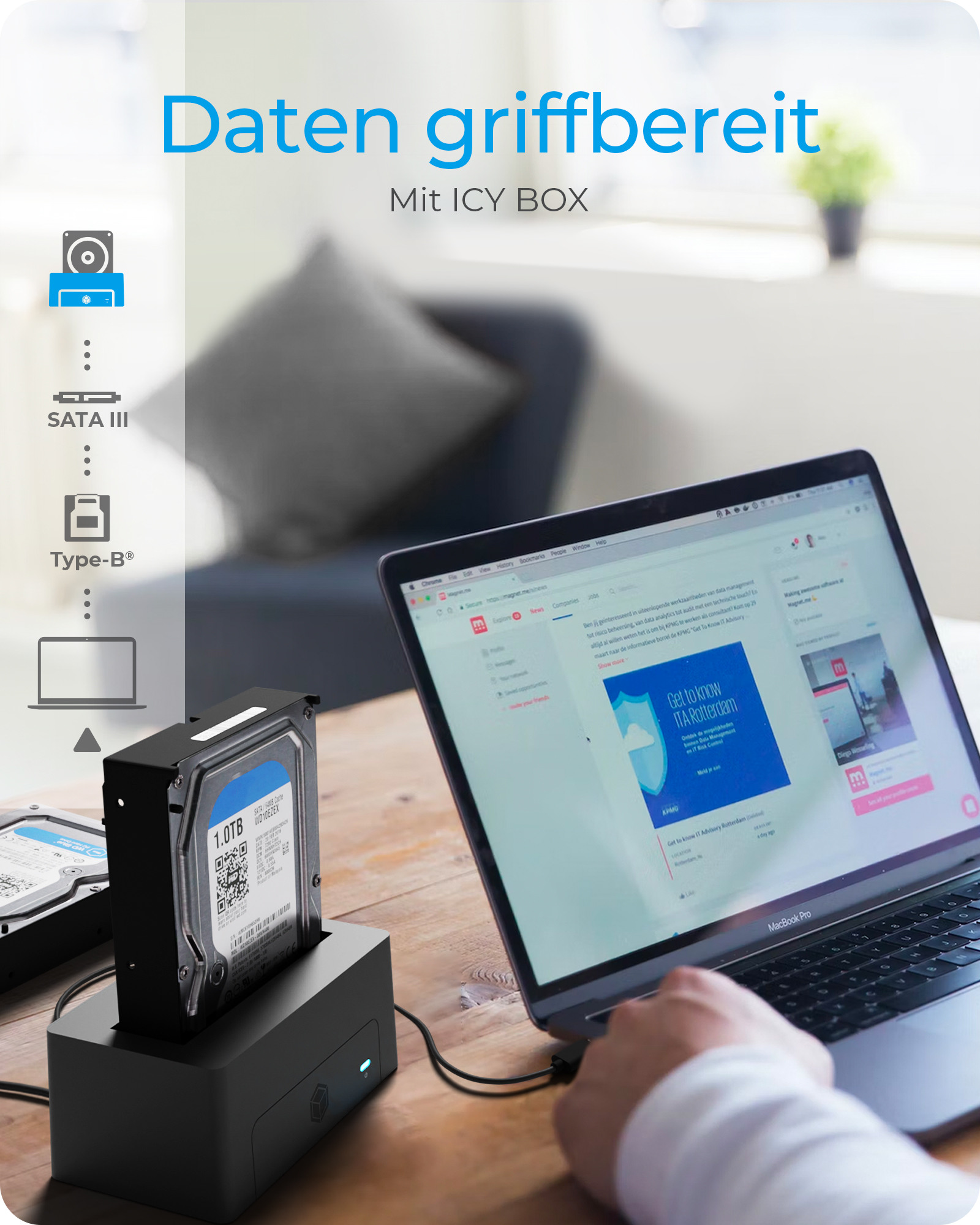 ICY BOX DockingStation 2.5 & 3.5inch IB-1121-U3 Single USB 3.2 Gen1