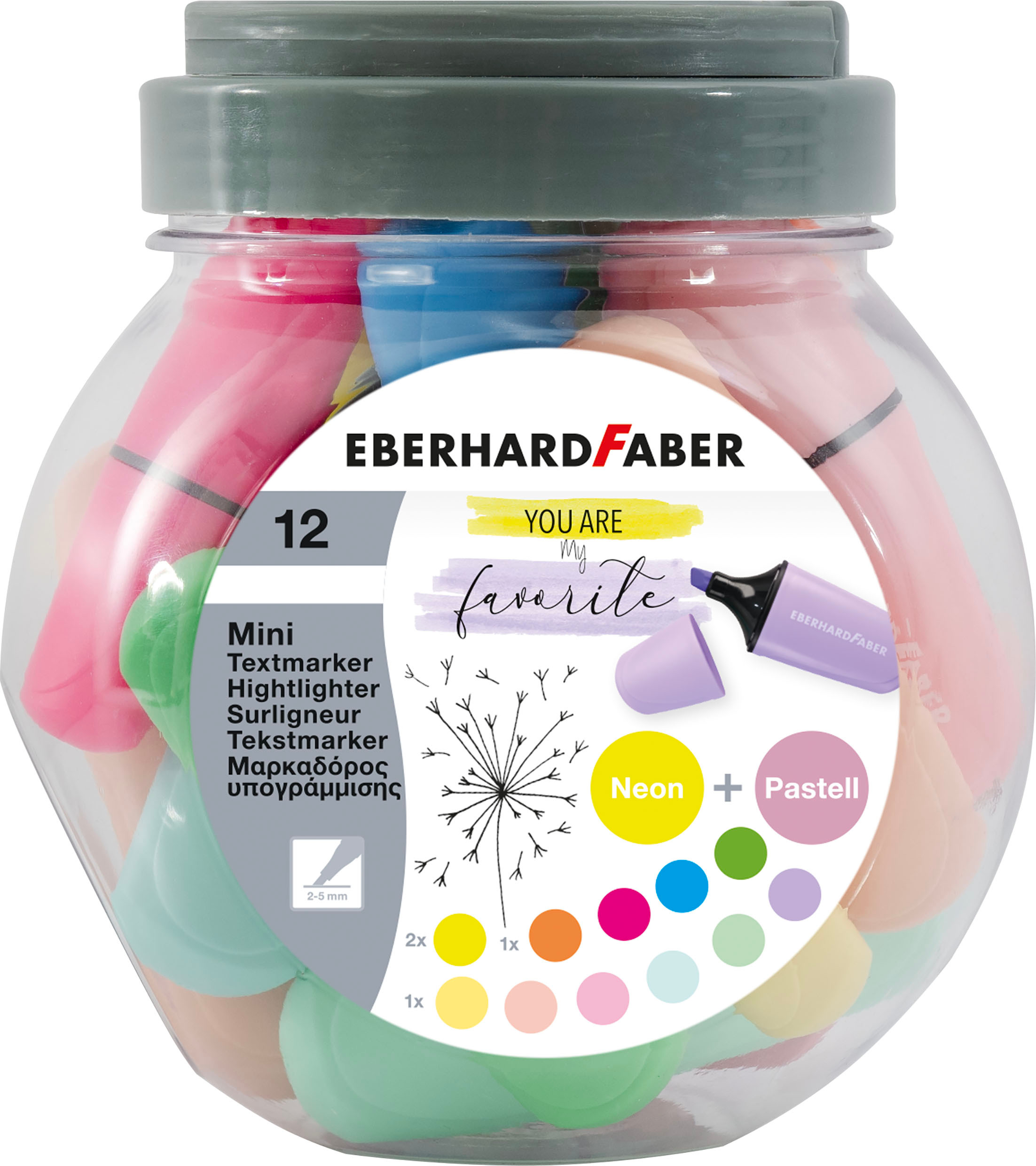 EBERHARD FABER Textmarker mini Bonboniere 551431 Pastell/Neon 12 Stück