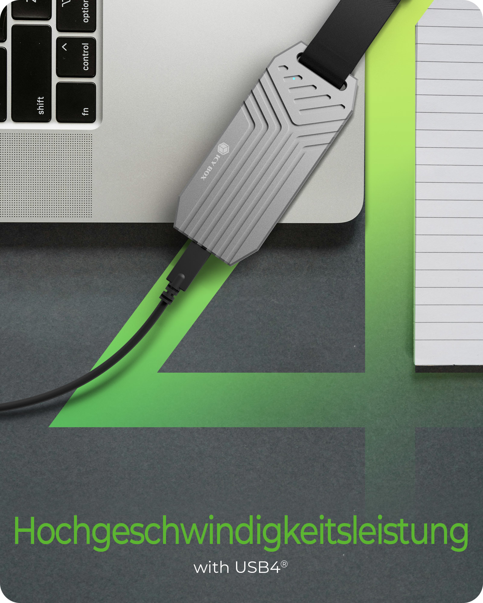 ICY BOX USB4 M.2 NVMe Gehäuse IB-1919M-C42 40 Gbit/s