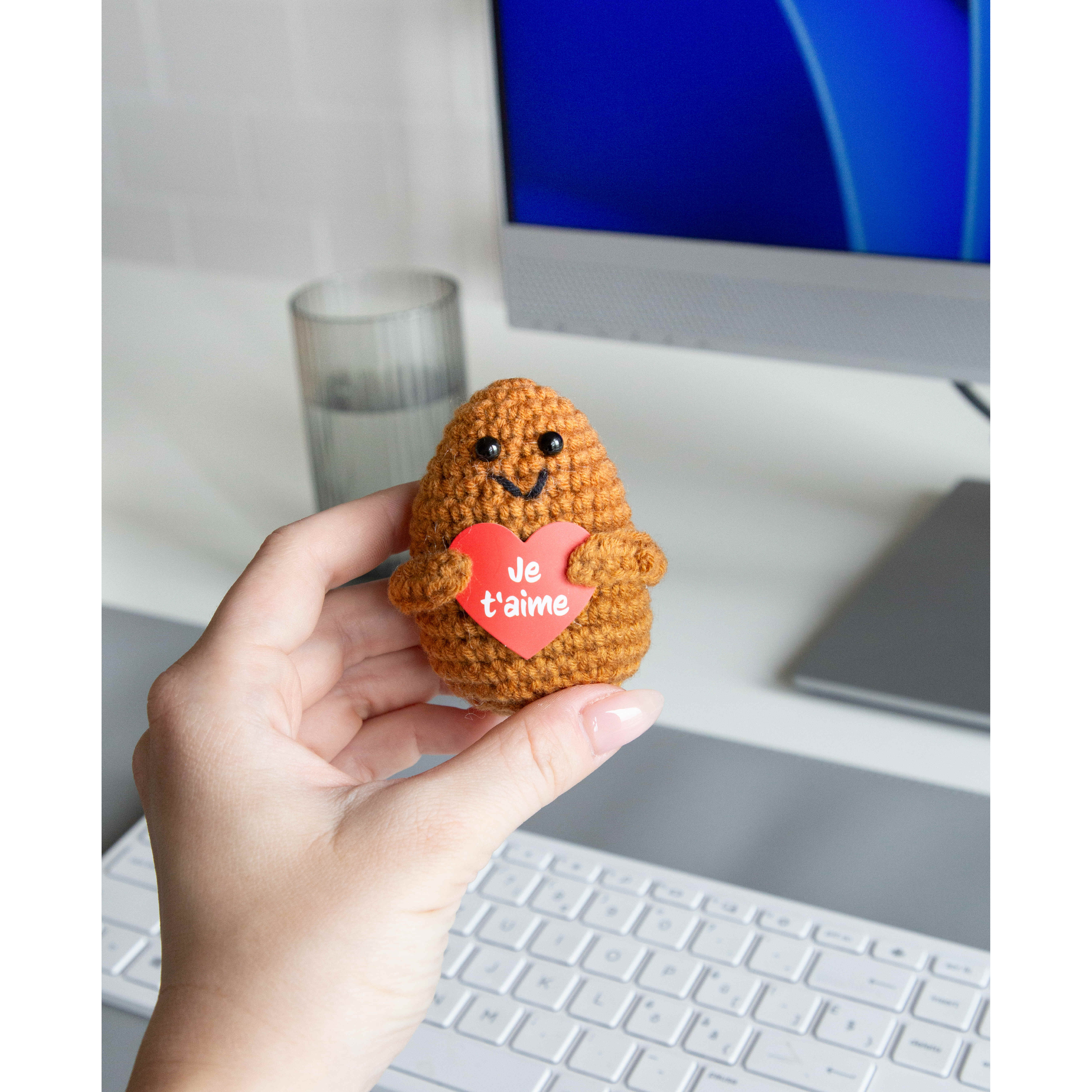 I AM CREATIVE Positive Potato Je t'aime 8cm 1000-1461 braun