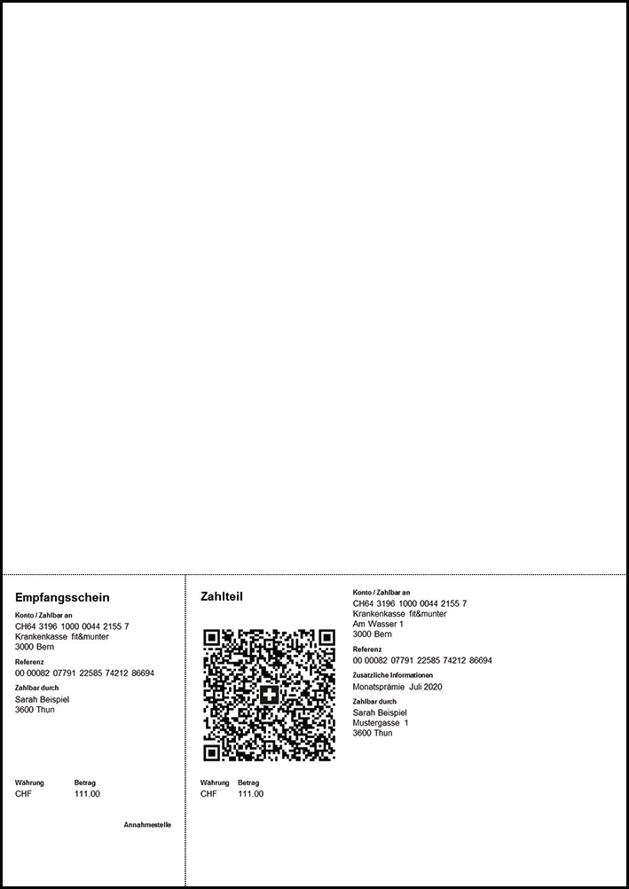 NEUTRAL Einzahlungsschein QR-Code A4 88315747 perforiert, 80g, 1000 Stück
