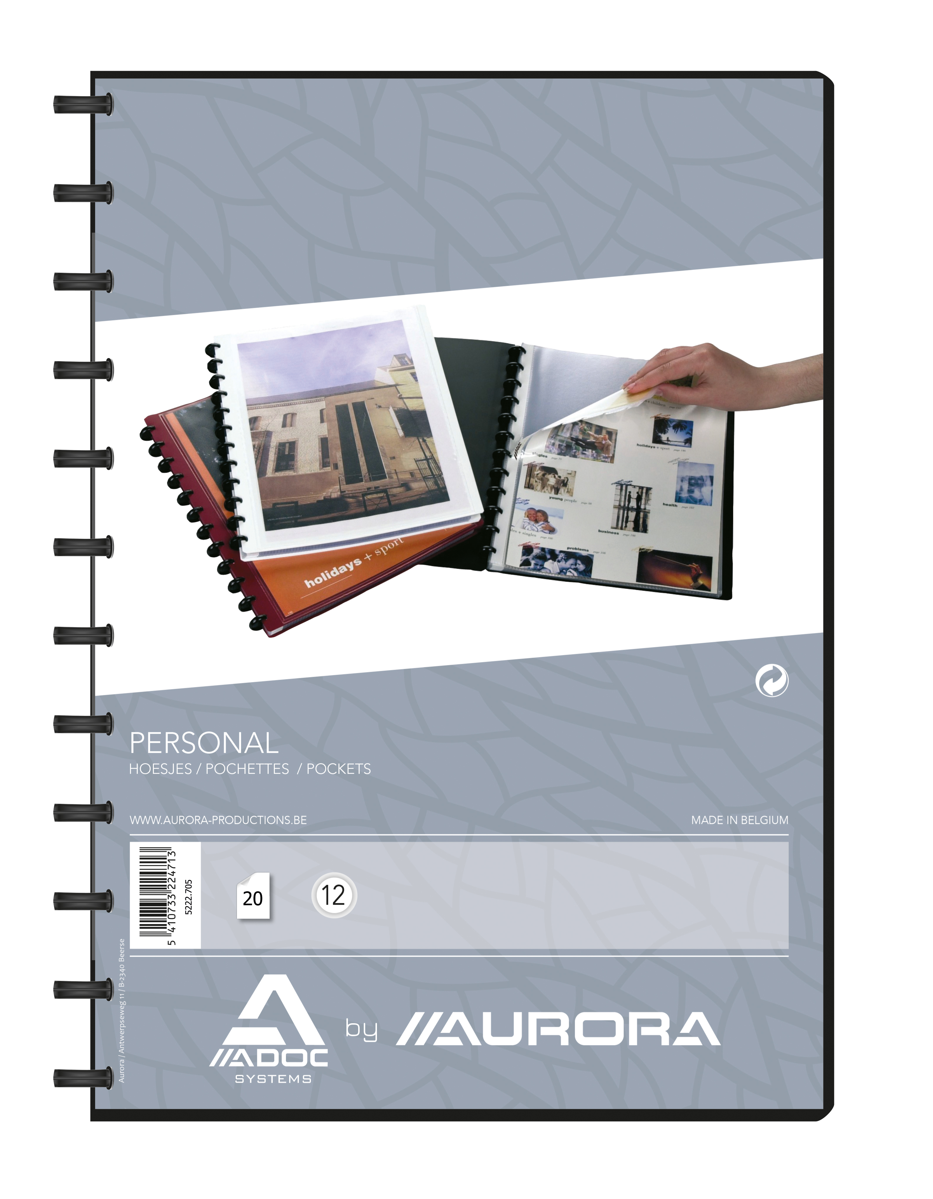 ADOC Sichtbuch Personal A4 5222.705 schwarz mit Fenster 20 Taschen