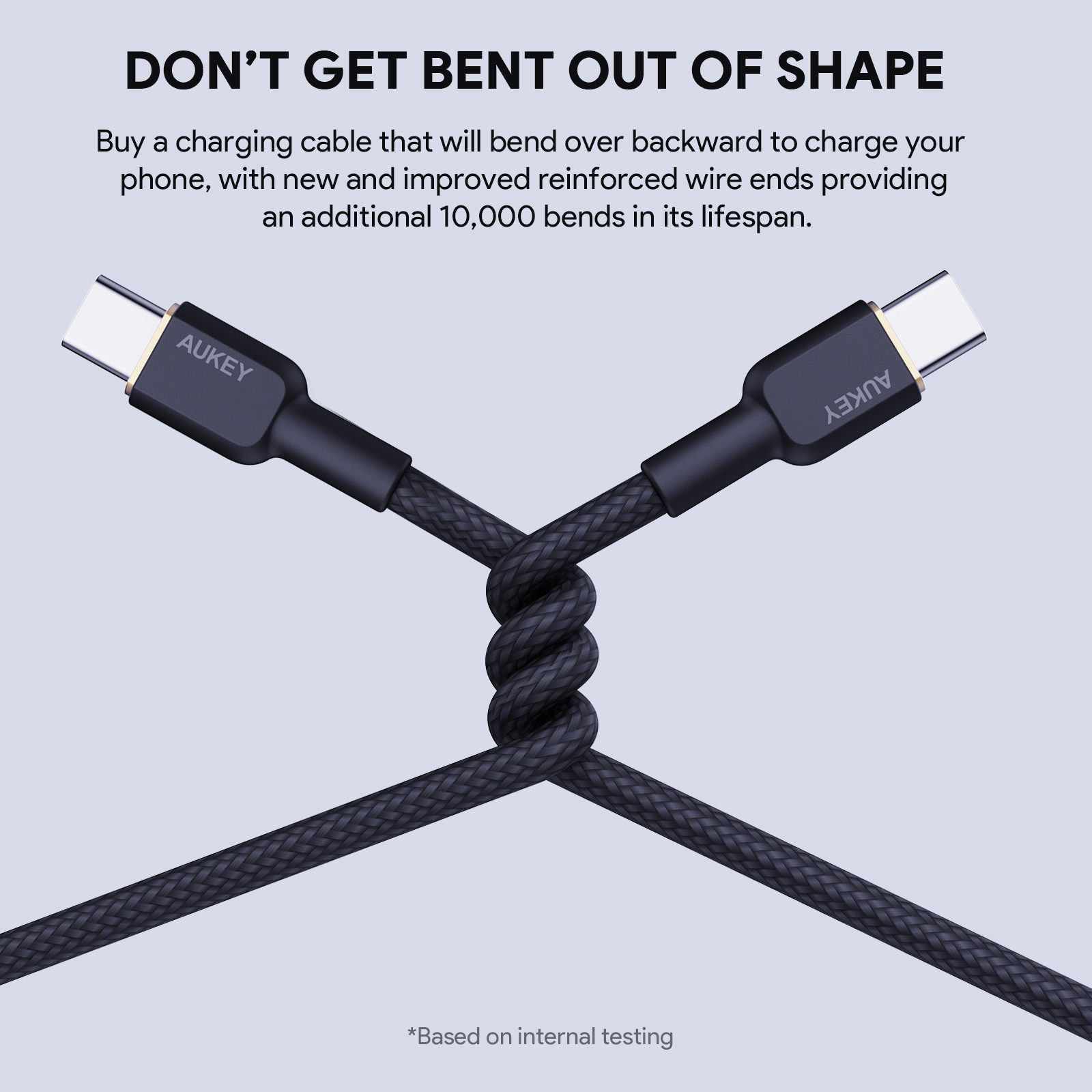 AUKEY Cable USB-C-to-C KevlarCore CB-NCC1 BK Nylon Braided,1.0m,60W, Bl.