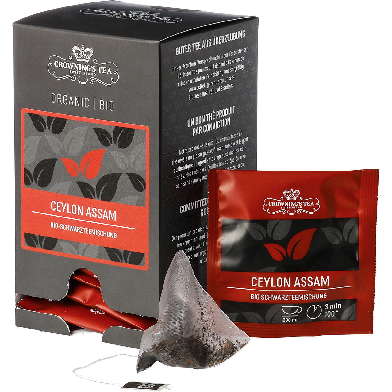 CROWNING'S Bio Ceylon Assam 105543 Pyramide 2g, 15 Stk.