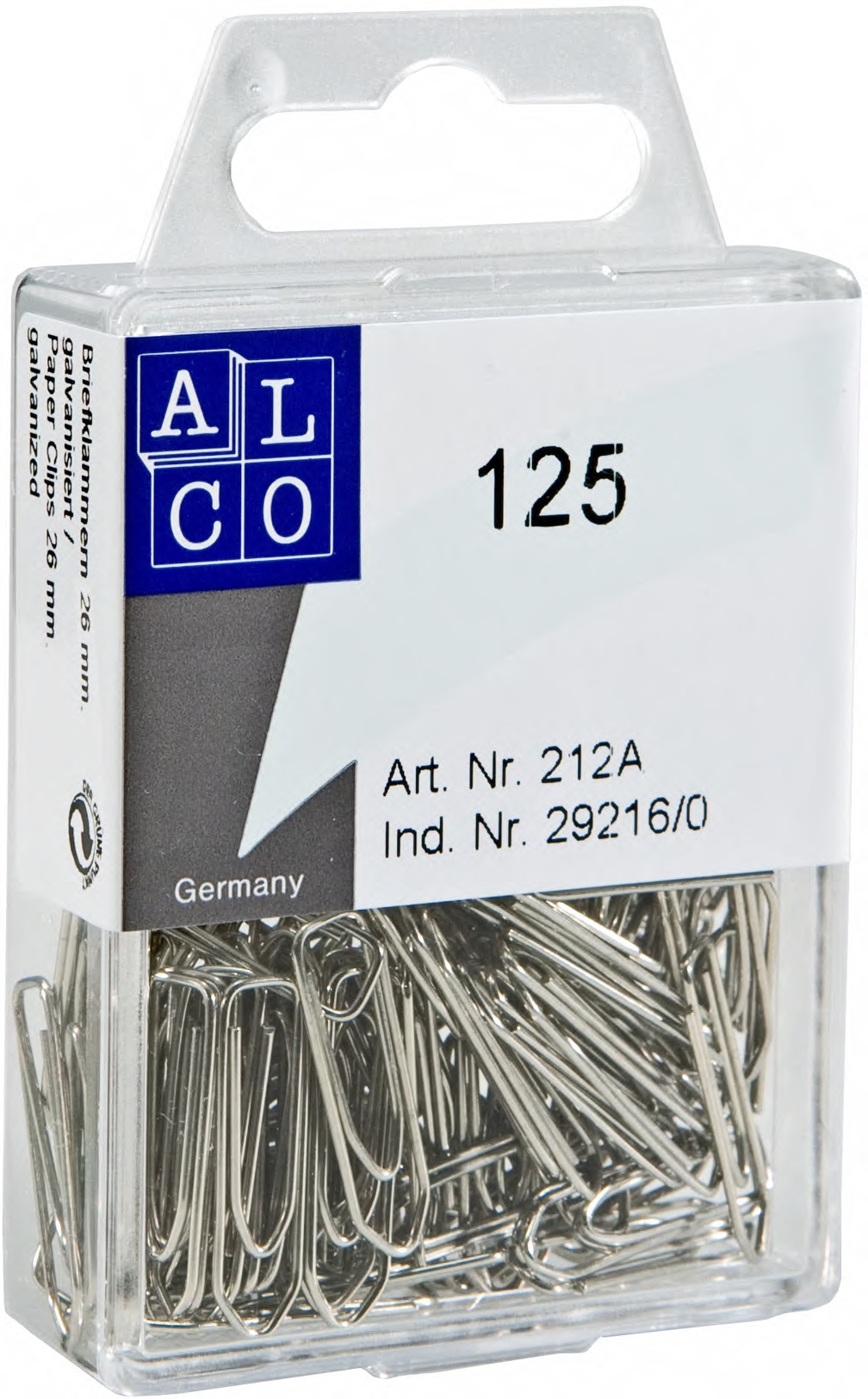 ALCO Büroklammern 26mm 212A eckig, verzinkt 125 Stück