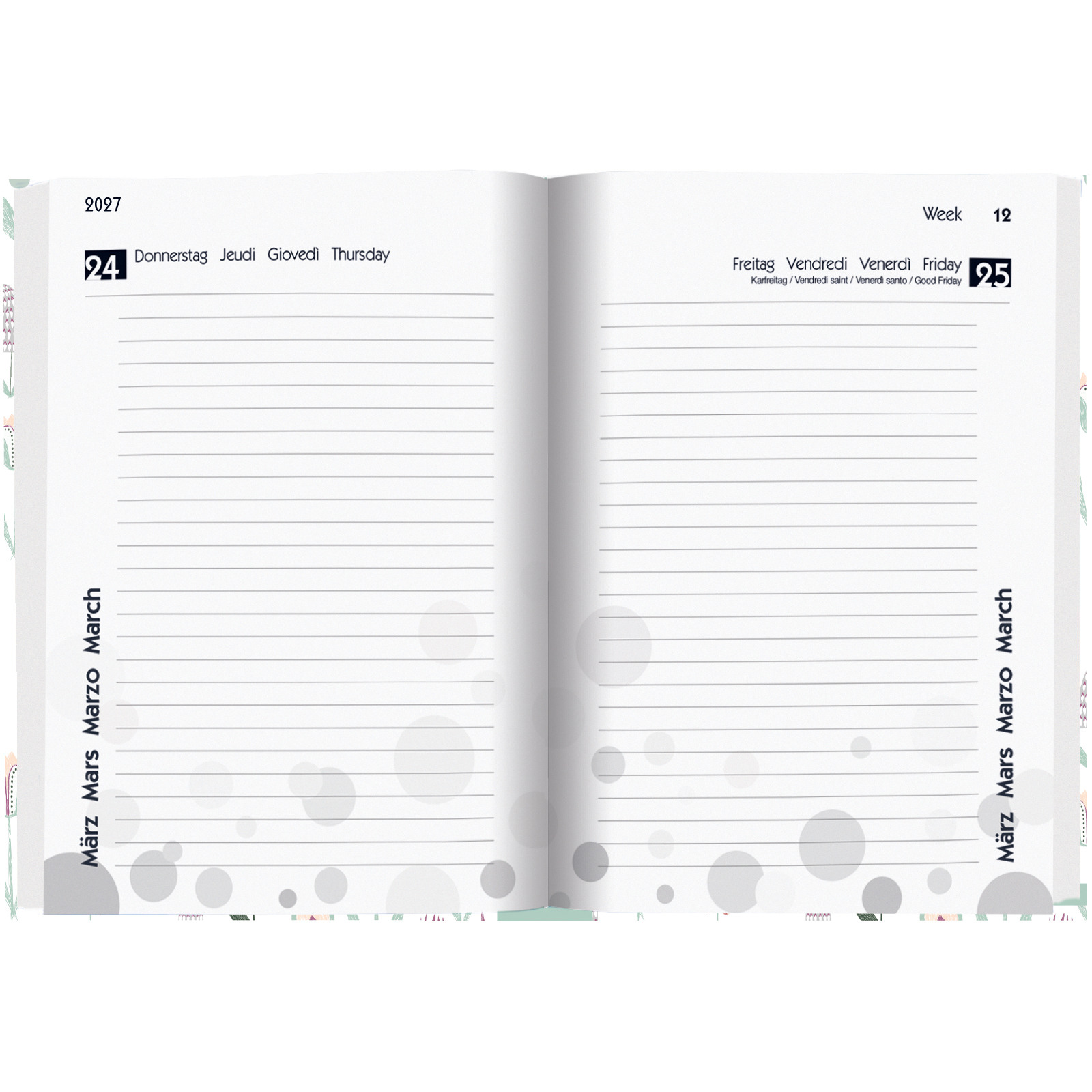 BIELLA Schüleragenda Flower 26/27 806544900027U 1T/1S 12x16.5cm