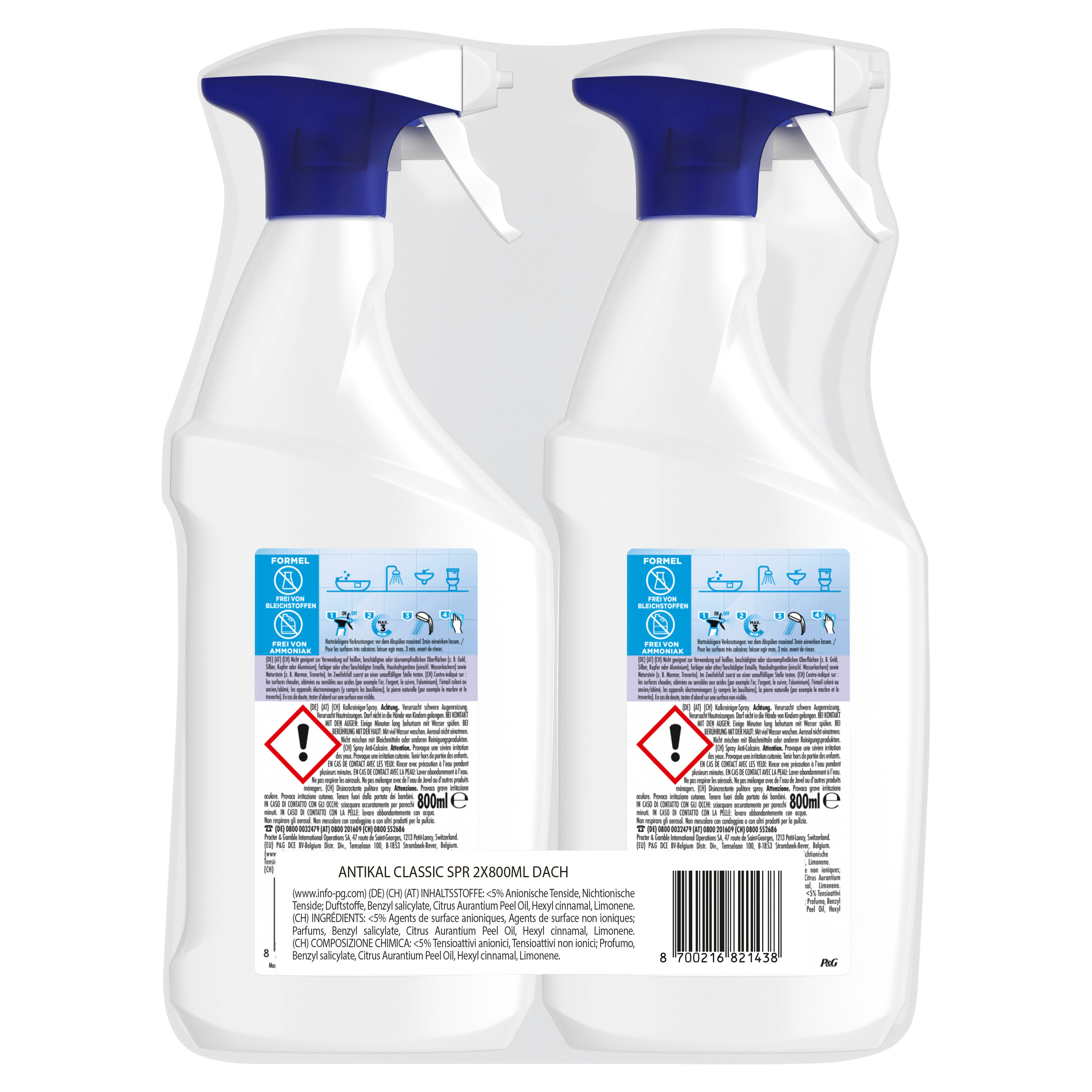 ANTIKAL Kalkreiniger Spray 972086 Classic Spray Duo 2x800ml